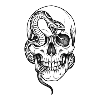 Black and white blackwork tattoo design, drawn flat for a thigh tattoo