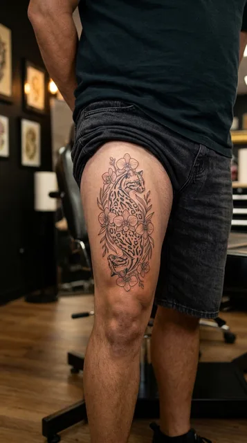 Tattoo on the thigh