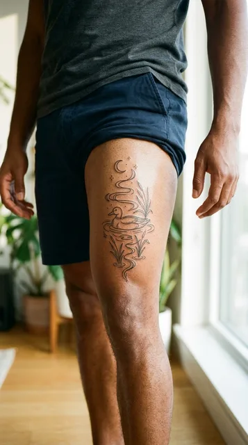 Tattoo on the thigh