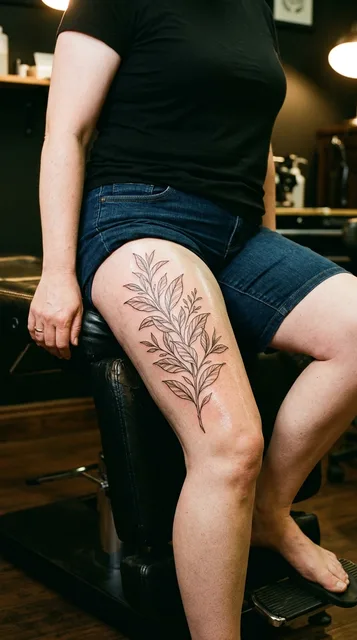 Tattoo on the thigh