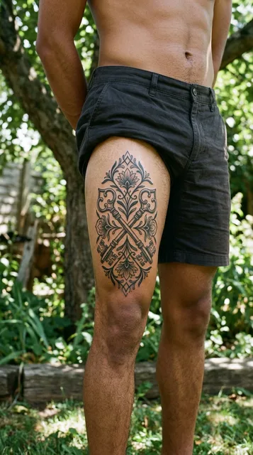 Tattoo on the thigh
