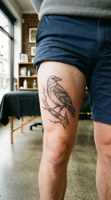 Tattoo on the thigh