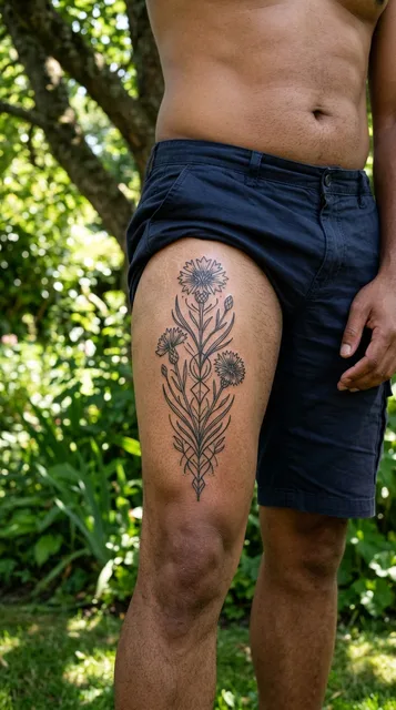 Tattoo on the thigh