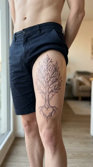 Tattoo on the thigh