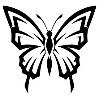 Black and white tribal tattoo design, drawn flat for a thigh tattoo