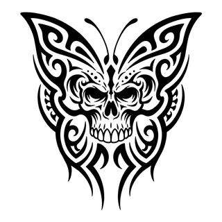 Black and white tribal tattoo design, drawn flat for a thigh tattoo