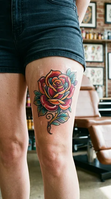 Tattoo on the thigh