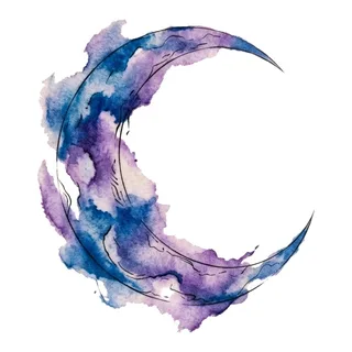 Color watercolor tattoo design, drawn flat for a thigh tattoo