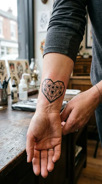 Heart tattoo on the wrist