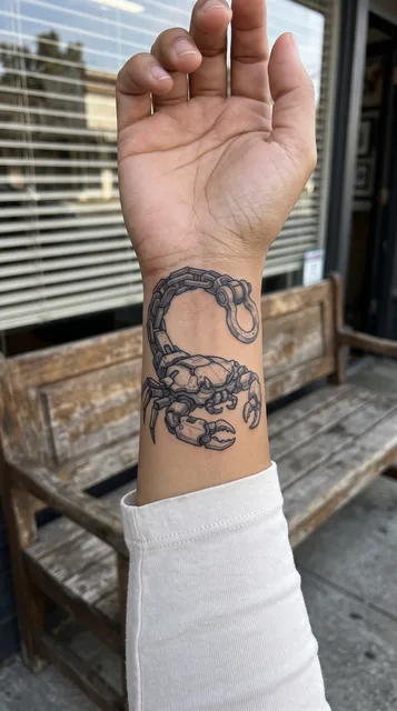 Scorpion tattoo on the wrist