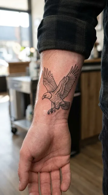 Eagle tattoo on the wrist