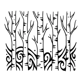 Black and white tribal tattoo design, drawn flat for a wrist tattoo