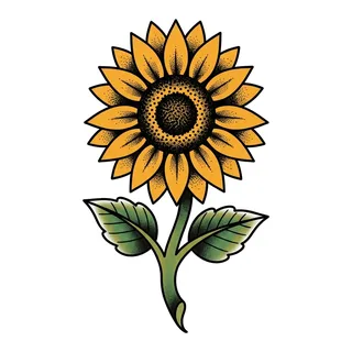 Color traditional tattoo design, drawn flat for a wrist tattoo